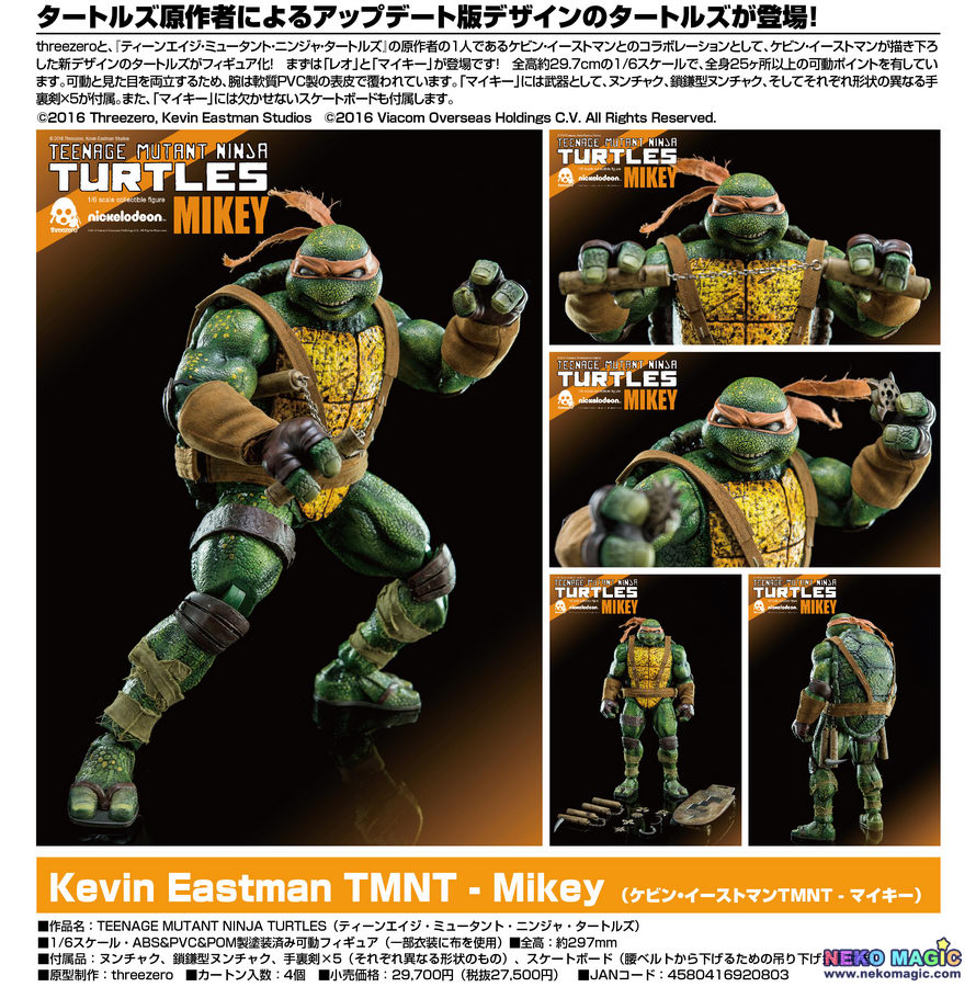 Teenage Mutant Ninja Turtles Kevin Eastman Tmnt Mikey 1 6 Action Figure By Threezero Neko Magic