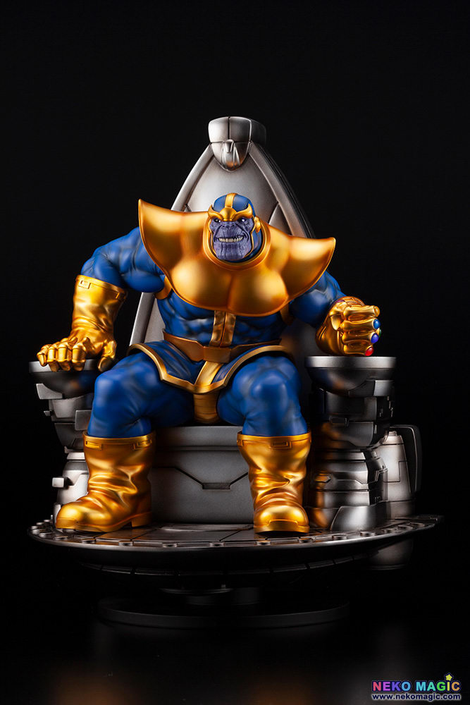 marvel thanos on space throne fine art statue